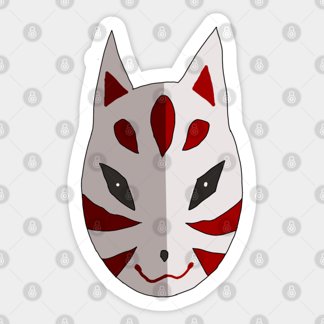 Kitsune Mask Kitsune Mask Sticker TeePublic